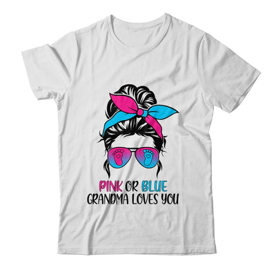 Pink Or Blue Grandma Loves You Gender Reveal Hair Glasses T-Shirt & Tank Top | Teecentury.com