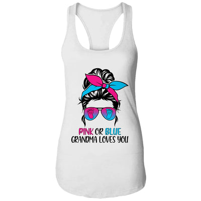 Pink Or Blue Grandma Loves You Gender Reveal Hair Glasses T-Shirt & Tank Top | Teecentury.com