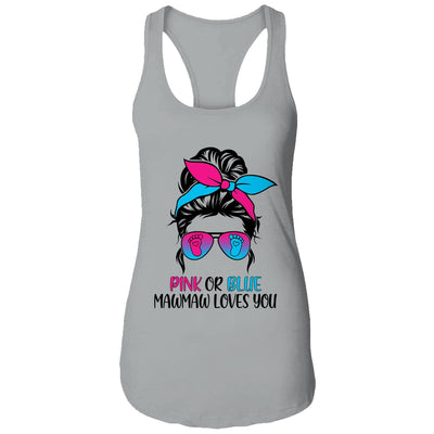 Pink Or Blue MawMaw Loves You Gender Reveal Hair Glasses T-Shirt & Tank Top | Teecentury.com