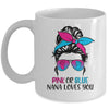 Pink Or Blue Nana Loves You Gender Reveal Hair Glasses Mug Coffee Mug | Teecentury.com