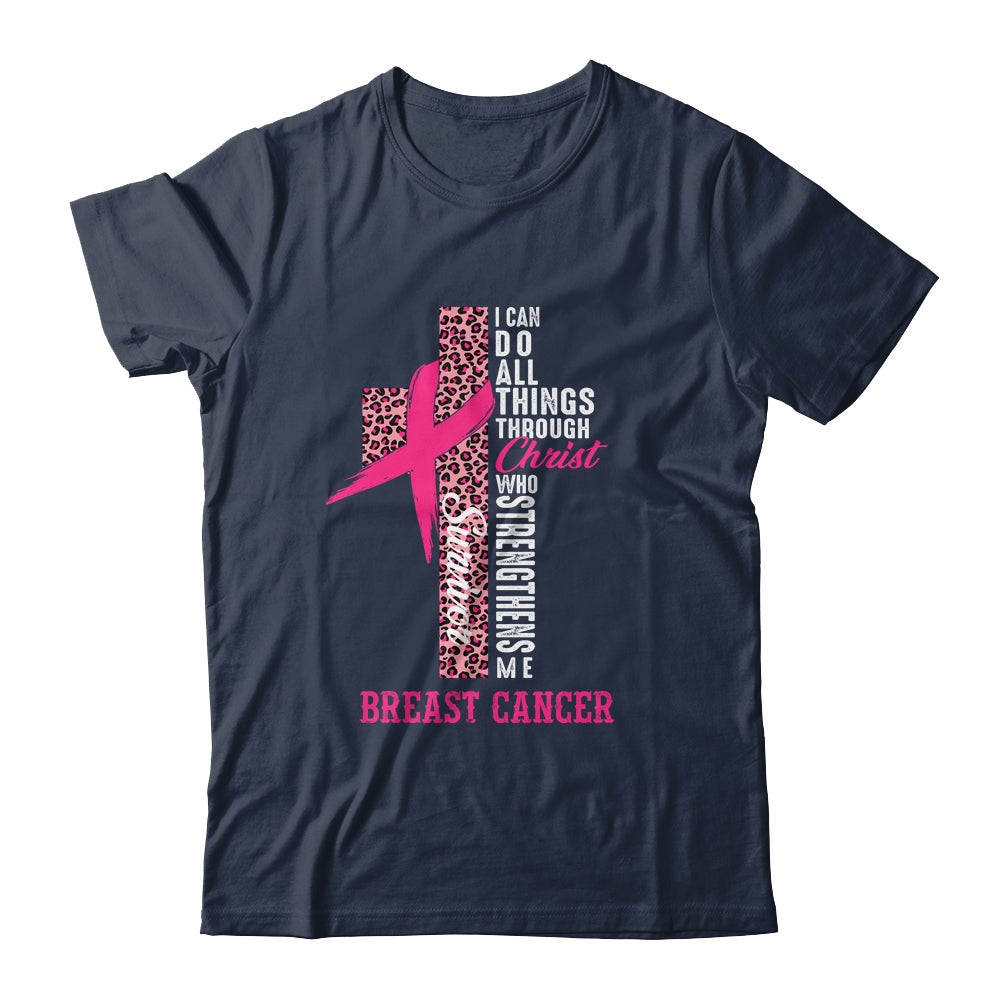 Pink Ribbon Breast Cancer Survivor Christian Cross Shirt & Hoodie | teecentury