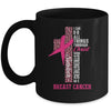 Pink Ribbon Breast Cancer Survivor Christian Cross Mug | teecentury