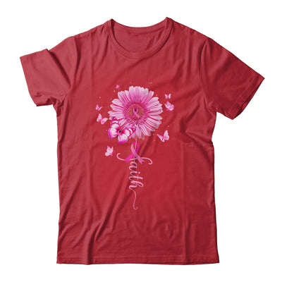 Pink Ribbon Daisy Faith Breast Cancer Awareness Butterfly T-Shirt & Hoodie | Teecentury.com