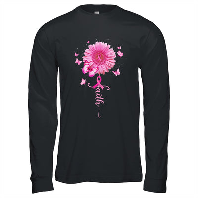 Pink Ribbon Daisy Faith Breast Cancer Awareness Butterfly T-Shirt & Hoodie | Teecentury.com