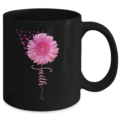 Pink Ribbon Daisy Faith Breast Cancer Awareness Month Mug Coffee Mug | Teecentury.com