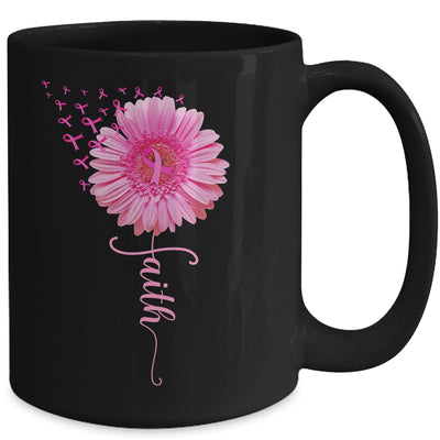 Pink Ribbon Daisy Faith Breast Cancer Awareness Month Mug Coffee Mug | Teecentury.com