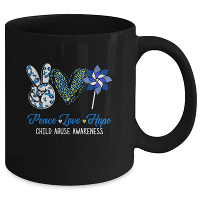 Pinwheel Peace Love Hope Child Abuse Prevention Awareness Mug | teecentury