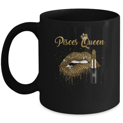 Pisces Queen Girl Leopard Birthday Lips Lipstick Women Mug Coffee Mug | Teecentury.com