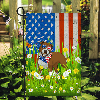 Pitbull American USA Flag 4th of July Dog Lover On Independence Day | teecentury