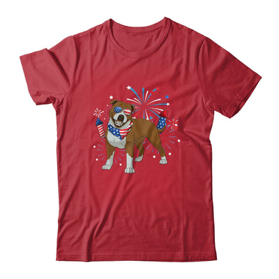 Pitbull Dog American USA Flag 4th of July Men women Lover Shirt & Tank Top | teecentury