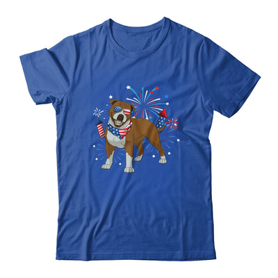 Pitbull Dog American USA Flag 4th of July Men women Lover Shirt & Tank Top | teecentury