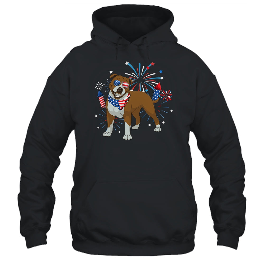 Pitbull Dog American USA Flag 4th of July Men women Lover Shirt & Tank Top | teecentury