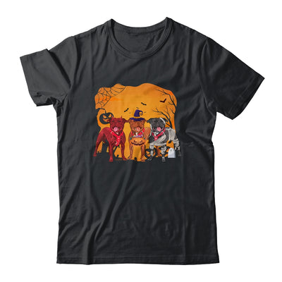 Pitbull Dog Halloween Pumpkin Witch Hat Halloween Costume T-Shirt & Sweatshirt | Teecentury.com