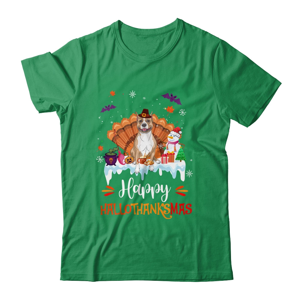 Pitbull HalloThanksMas Halloween Thanksgiving Christmas Shirt & Sweatshirt | teecentury