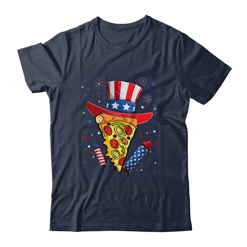 Pizza US Flag Hat Firecracker 4th Of July Food Patriotic Shirt & Tank Top | teecentury