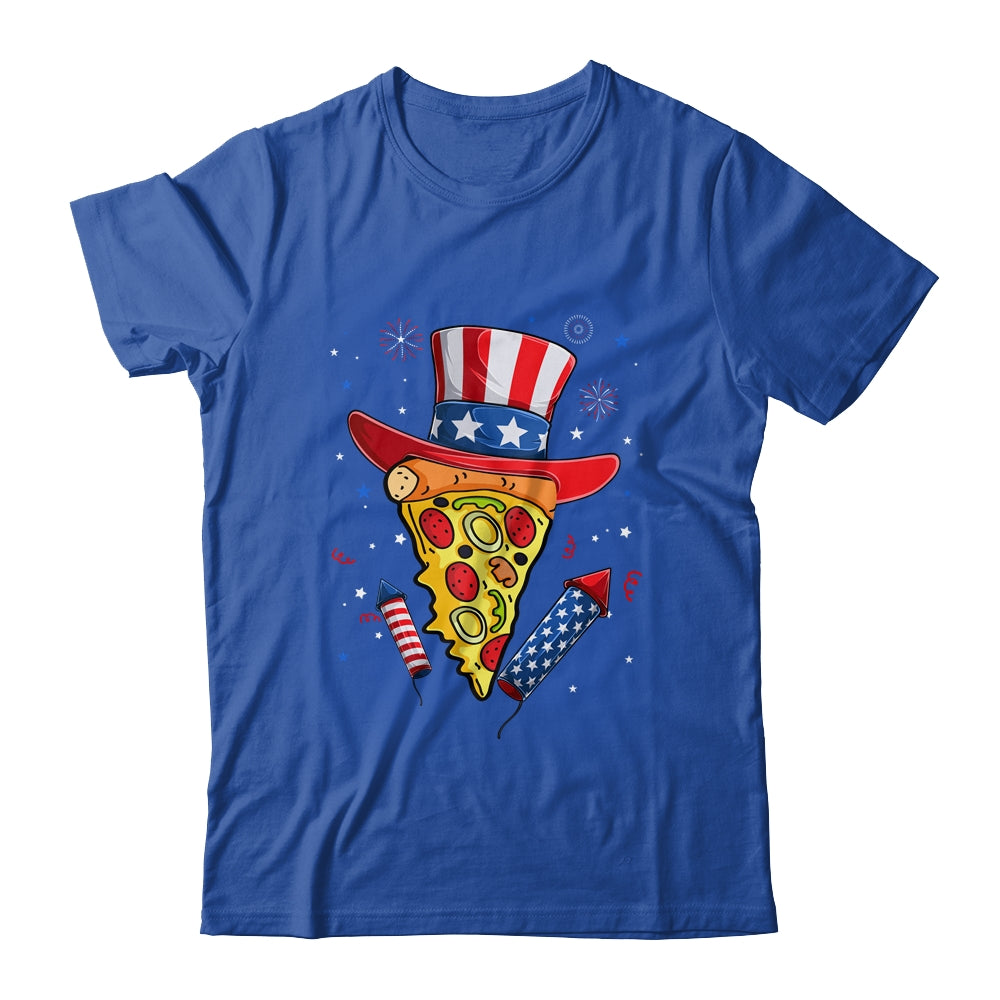 Pizza US Flag Hat Firecracker 4th Of July Food Patriotic Shirt & Tank Top | teecentury