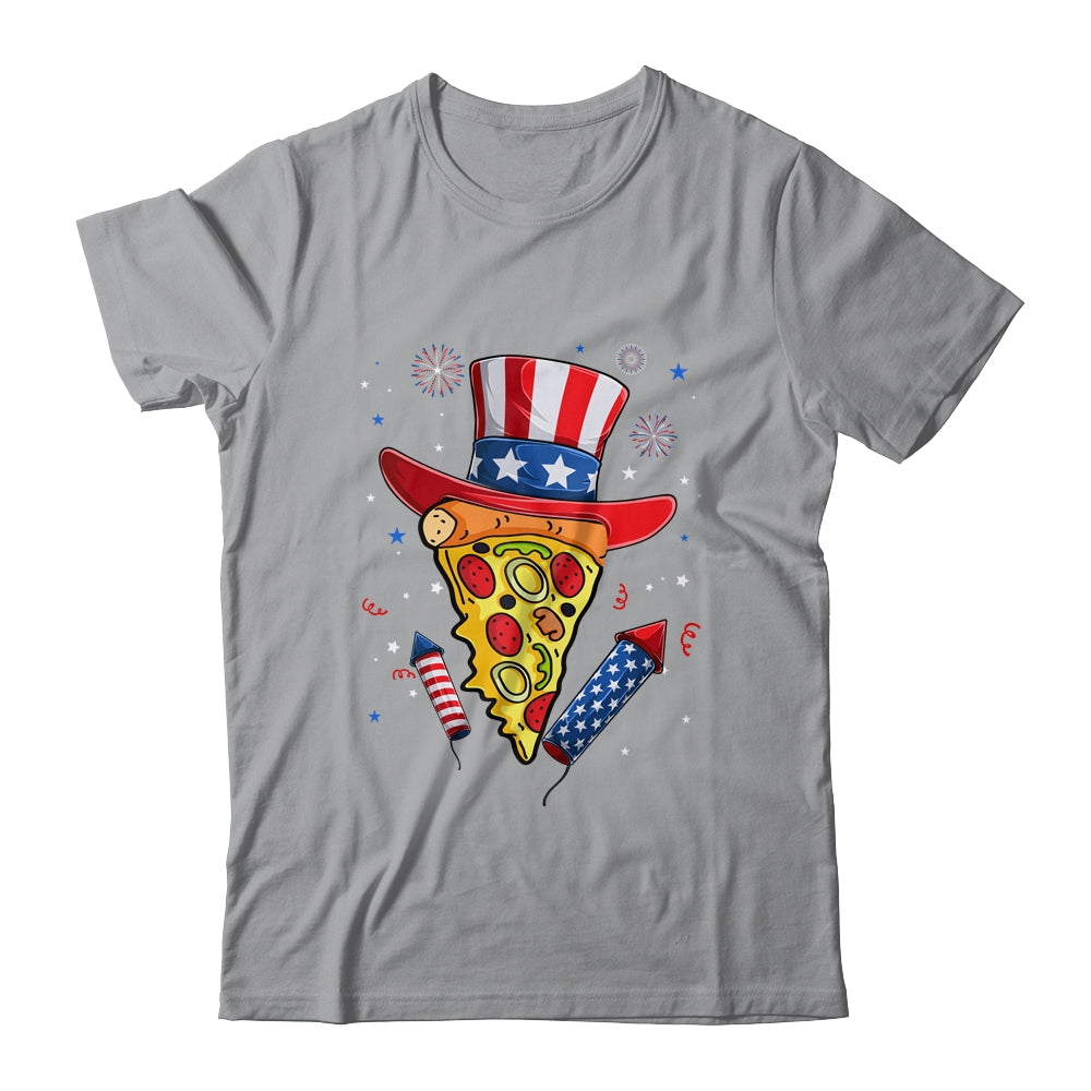 Pizza US Flag Hat Firecracker 4th Of July Food Patriotic Shirt & Tank Top | teecentury
