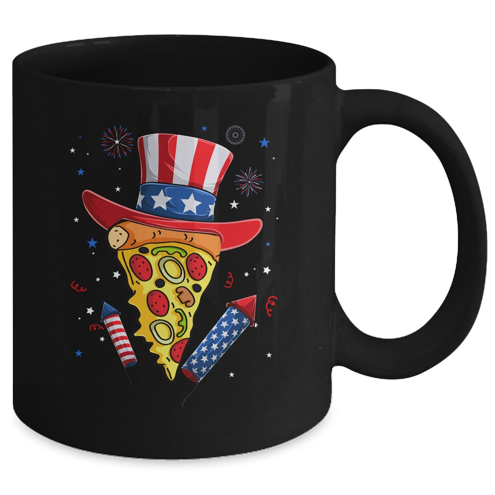 Pizza US Flag Hat Firecracker 4th Of July Food Patriotic Mug | teecentury