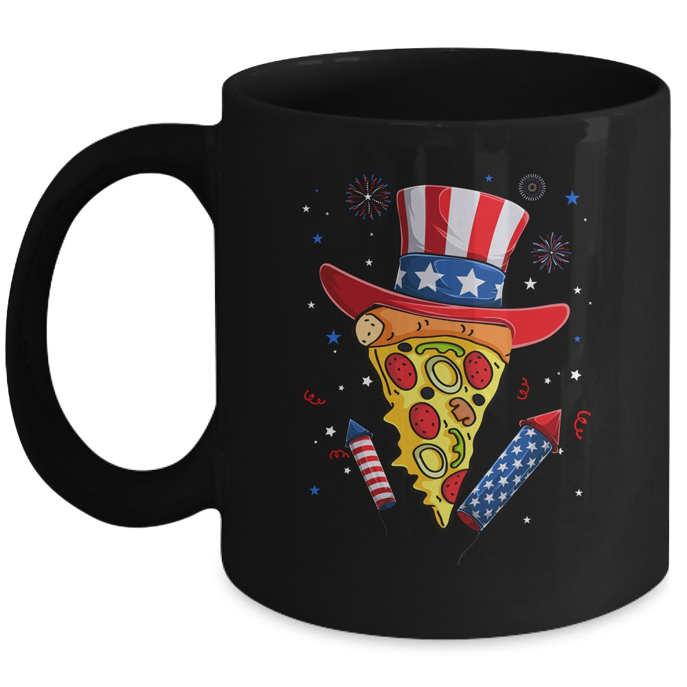 Pizza US Flag Hat Firecracker 4th Of July Food Patriotic Mug | teecentury