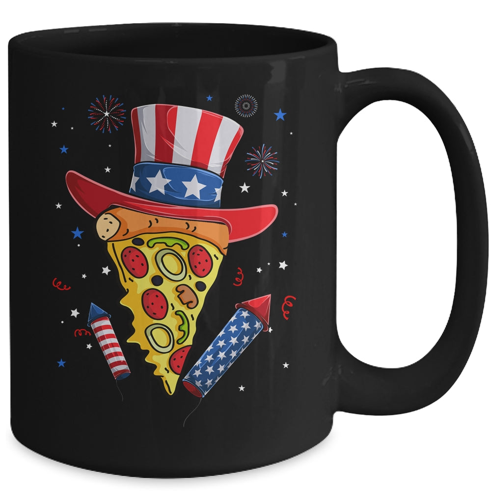 Pizza US Flag Hat Firecracker 4th Of July Food Patriotic Mug | teecentury