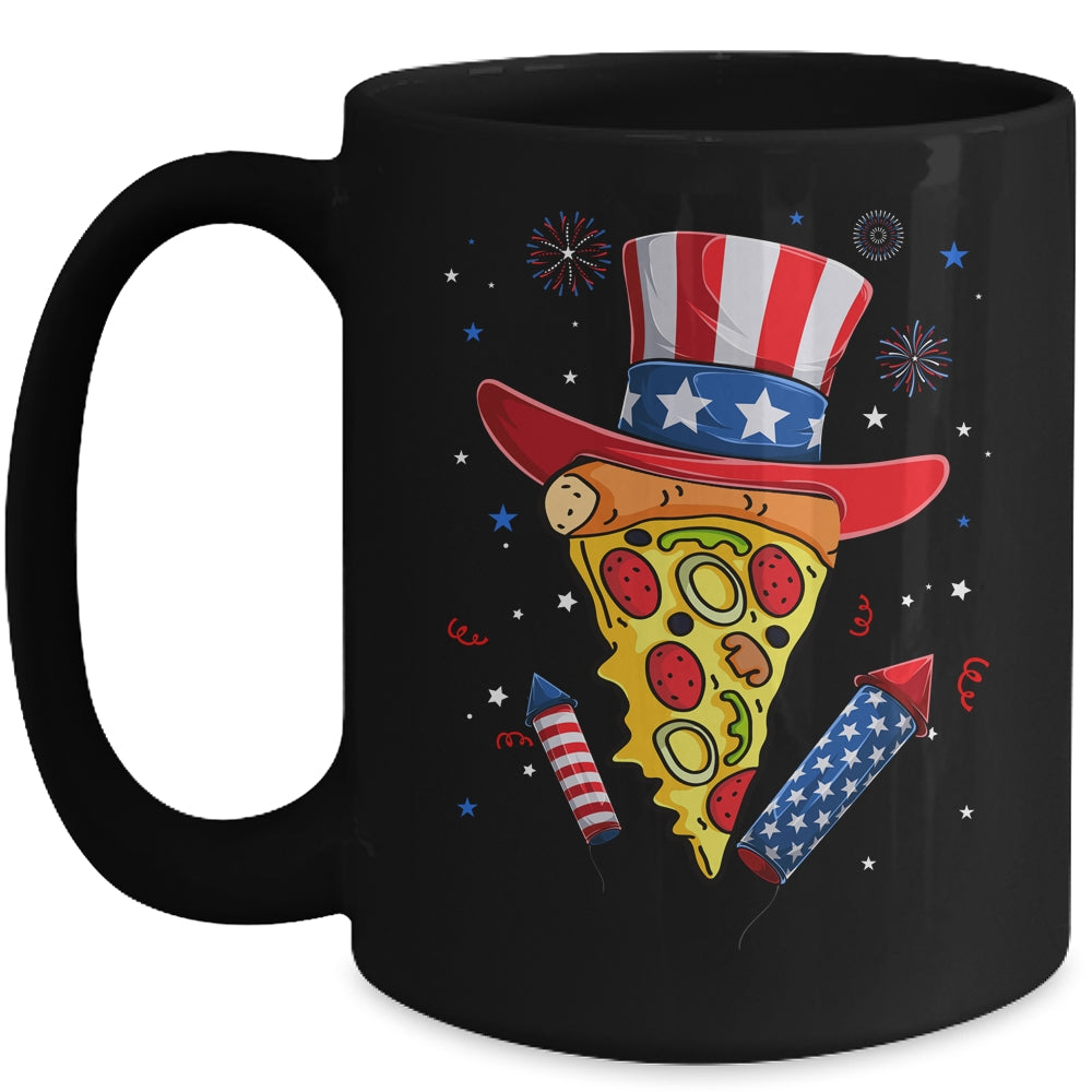 Pizza US Flag Hat Firecracker 4th Of July Food Patriotic Mug | teecentury