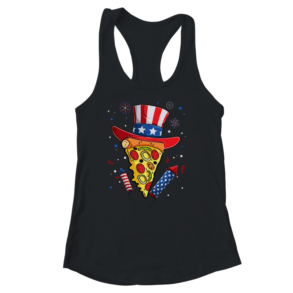 Pizza US Flag Hat Firecracker 4th Of July Food Patriotic Shirt & Tank Top | teecentury