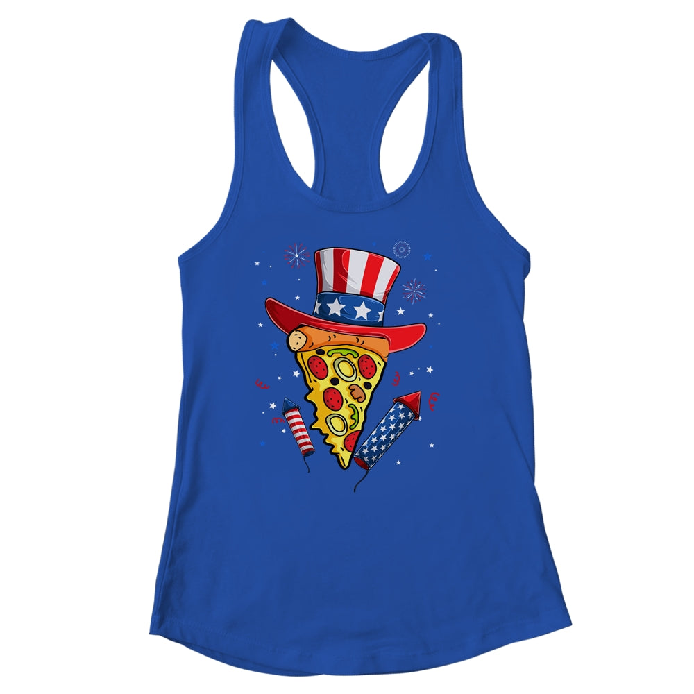 Pizza US Flag Hat Firecracker 4th Of July Food Patriotic Shirt & Tank Top | teecentury