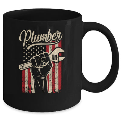 Plumber American Flag Plumbing Pipe Wrench USA Patriotic Mug Coffee Mug | Teecentury.com