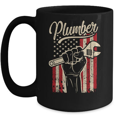 Plumber American Flag Plumbing Pipe Wrench USA Patriotic Mug Coffee Mug | Teecentury.com