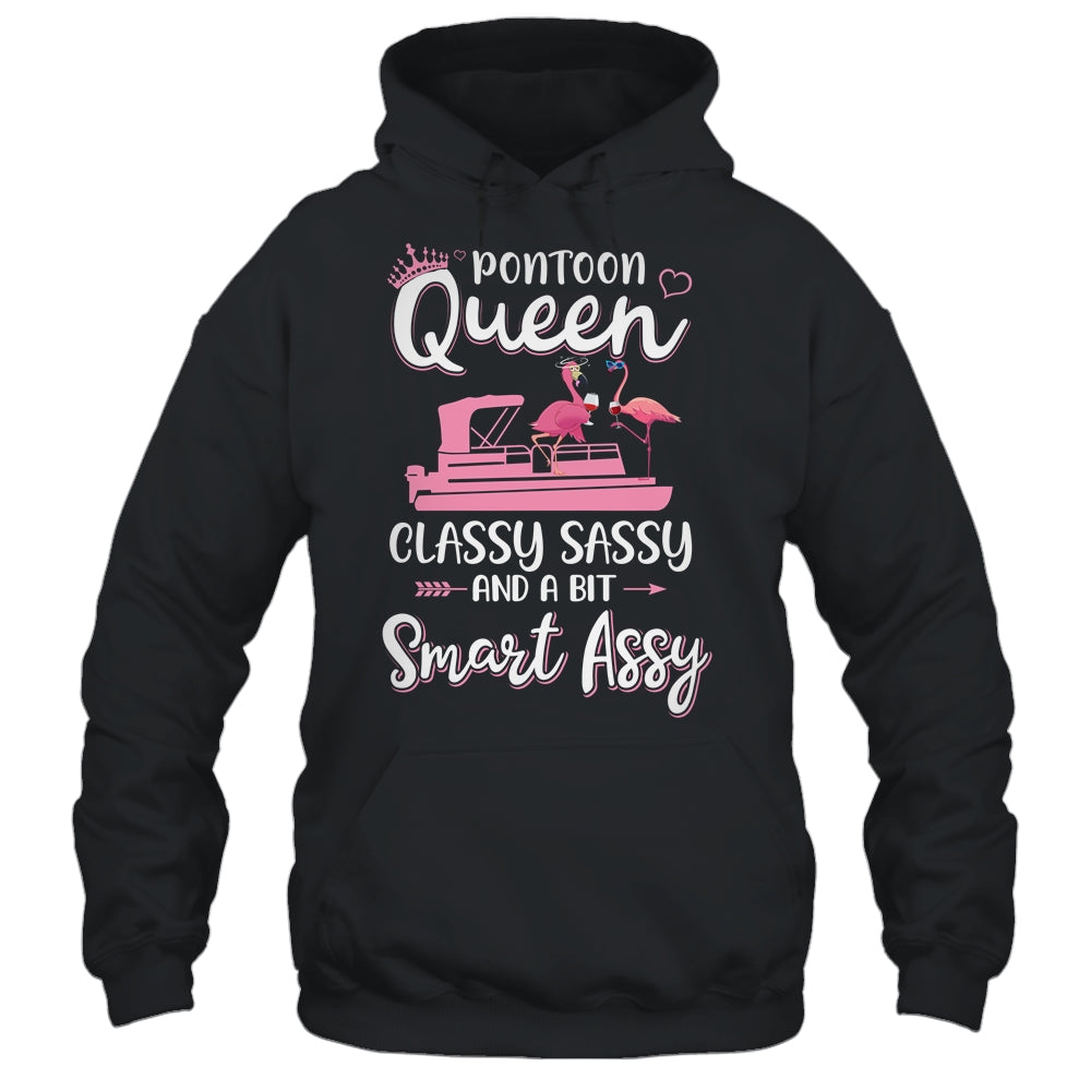Pontoon Queen Classy Sassy Funny Flamingo Drink Wine T-Shirt & Tank Top | Teecentury.com