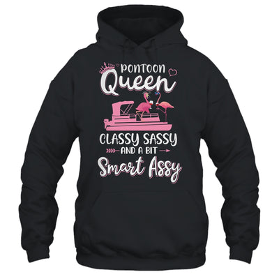 Pontoon Queen Classy Sassy Funny Flamingo Drink Wine T-Shirt & Tank Top | Teecentury.com