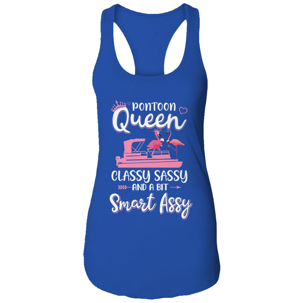 Pontoon Queen Classy Sassy Funny Flamingo Drink Wine T-Shirt & Tank Top | Teecentury.com