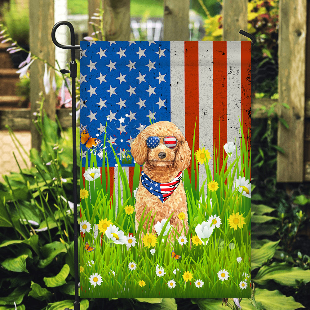 Poodle American USA Flag 4th of July Dog Lover On Independence Day | teecentury