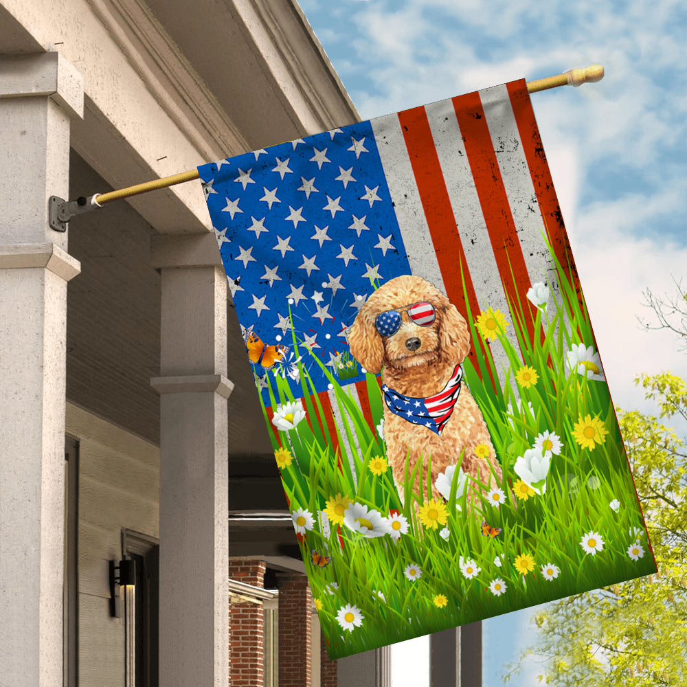 Poodle American USA Flag 4th of July Dog Lover On Independence Day | teecentury