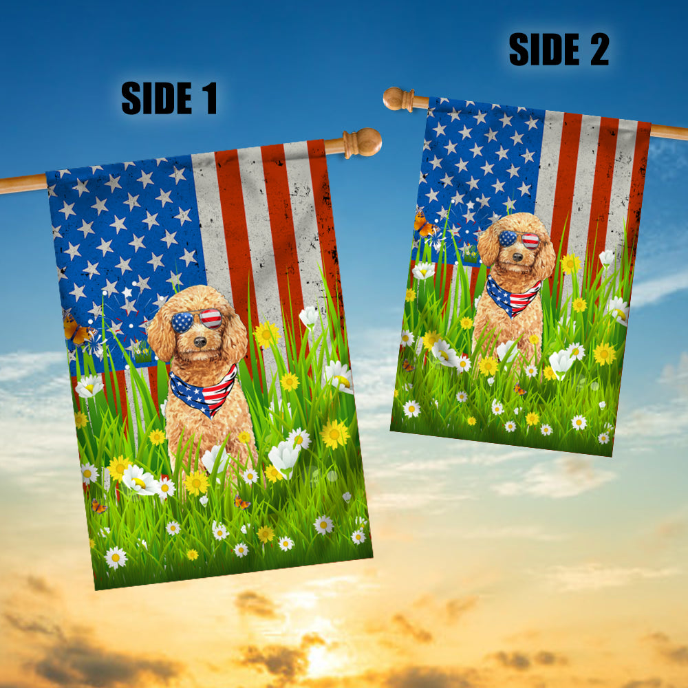 Poodle American USA Flag 4th of July Dog Lover On Independence Day | teecentury