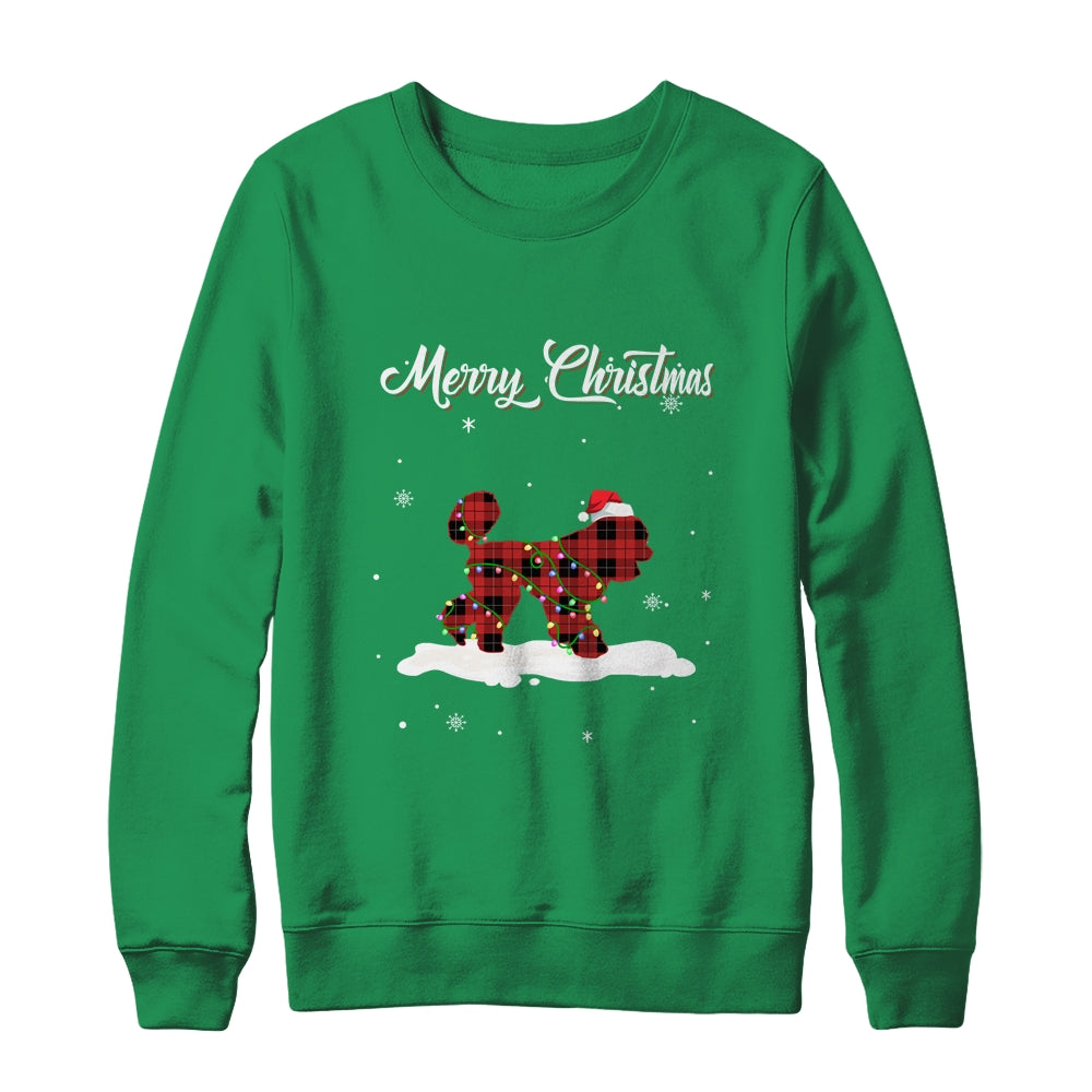 Poodle Christmas Red Plaid Dog Lover Pajama Family Gift T-Shirt & Sweatshirt | Teecentury.com
