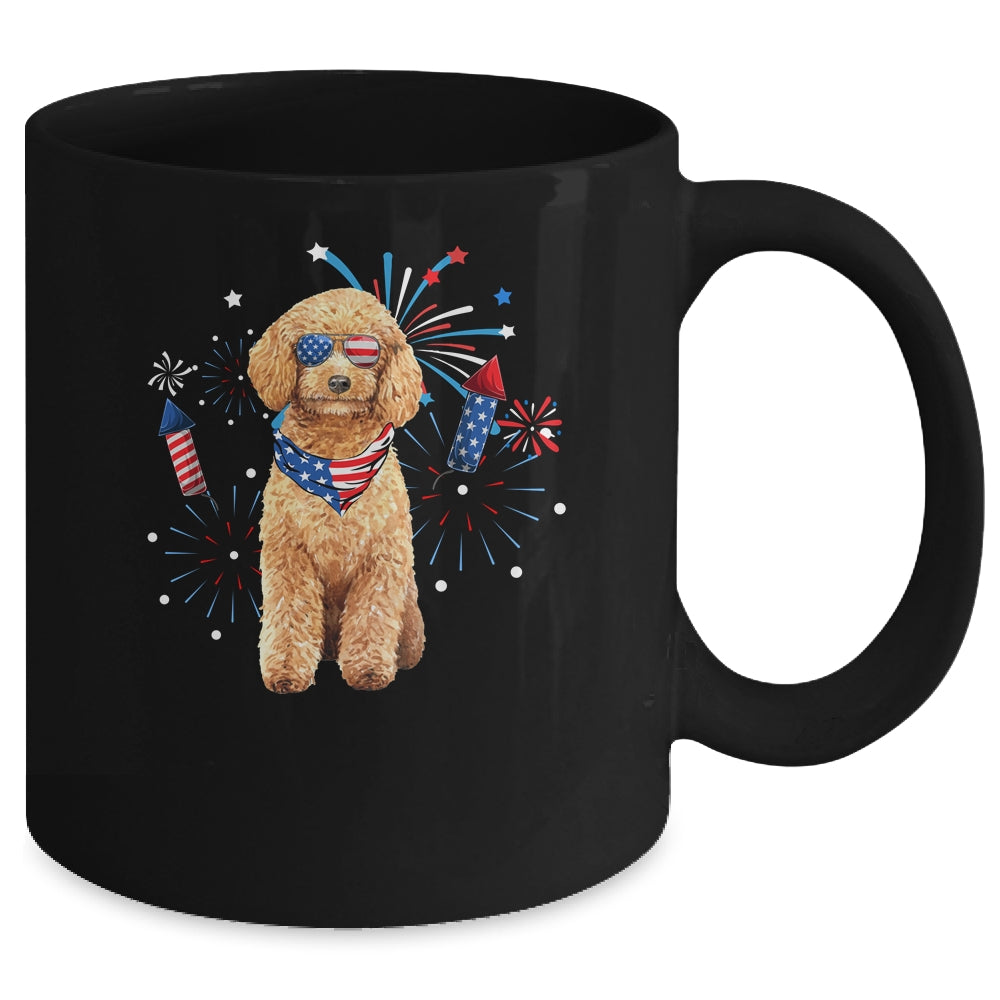 Poodle Dog American USA Flag 4th of July Men women Lover Mug | teecentury