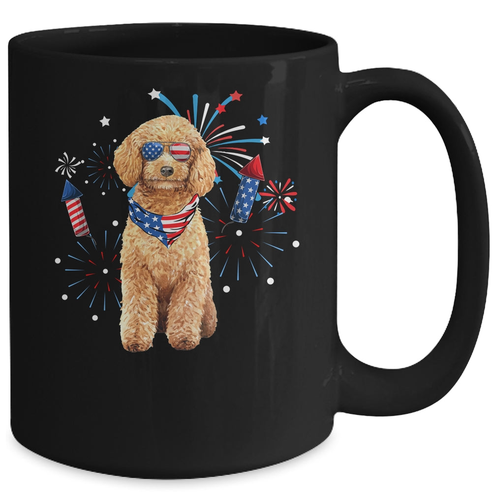 Poodle Dog American USA Flag 4th of July Men women Lover Mug | teecentury