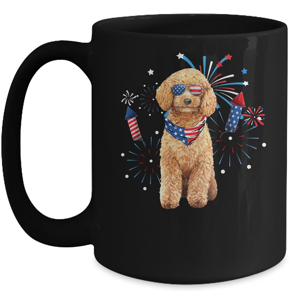 Poodle Dog American USA Flag 4th of July Men women Lover Mug | teecentury