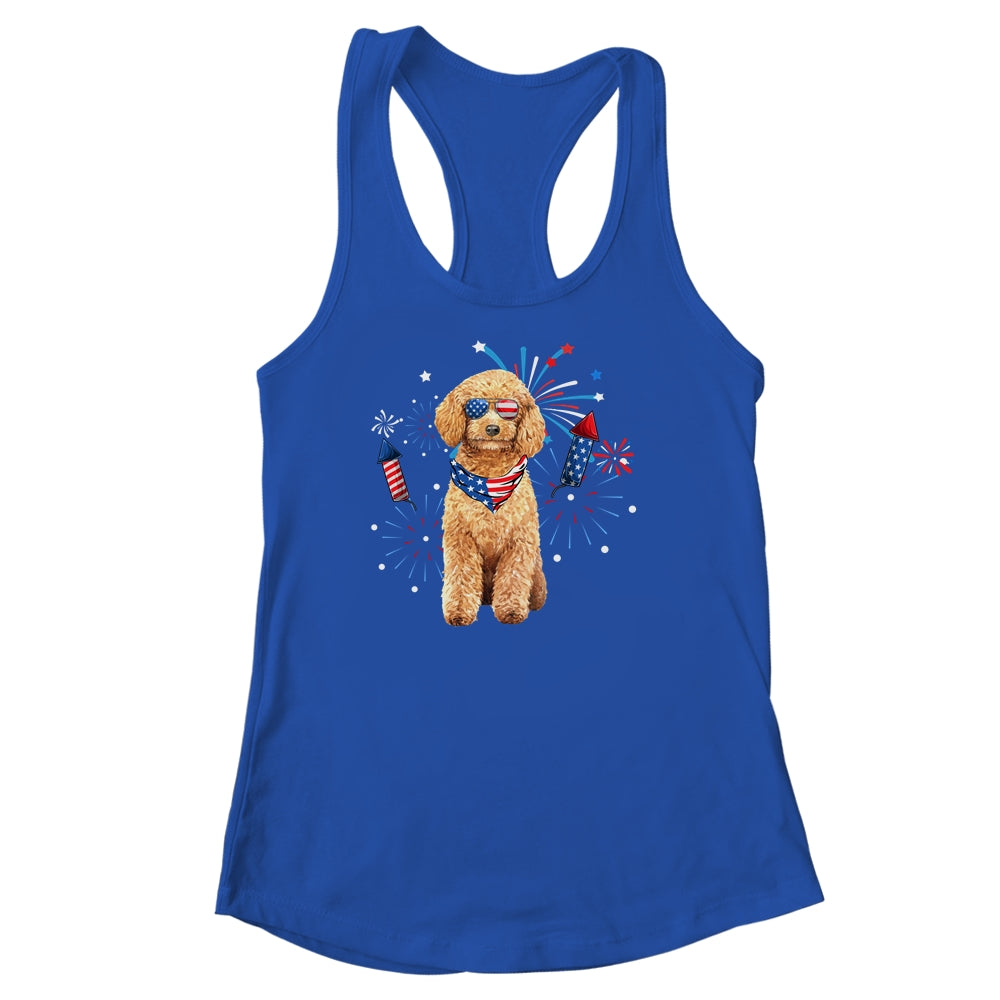 Poodle Dog American USA Flag 4th of July Men women Lover Shirt & Tank Top | teecentury