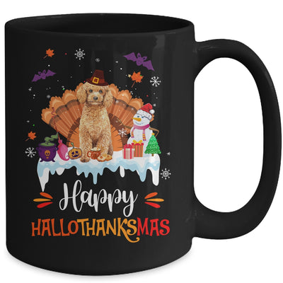 Poodle HalloThanksMas Halloween Thanksgiving Christmas Mug | teecentury