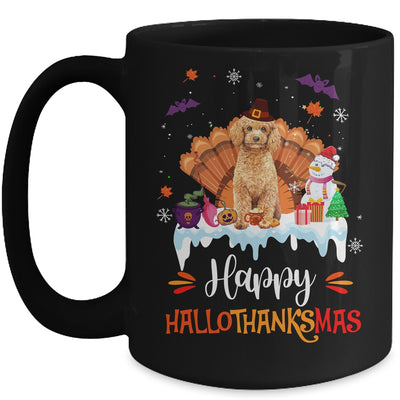 Poodle HalloThanksMas Halloween Thanksgiving Christmas Mug | teecentury