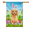 Poodle Happy Easter Day Holiday Flag Funny Dog Dog Wear Bunny Ears Headband Cute for Home Decor | teecentury