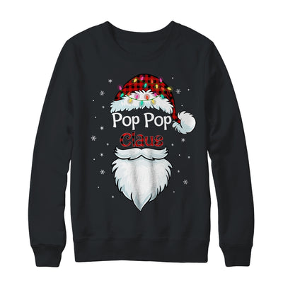 Pop Pop Claus Beard Red Plaid Christmas Pajamas Xmas T-Shirt & Sweatshirt | Teecentury.com
