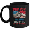 Pop Pop The Man The Myth The Bad Influence American Flag Mug Coffee Mug | Teecentury.com