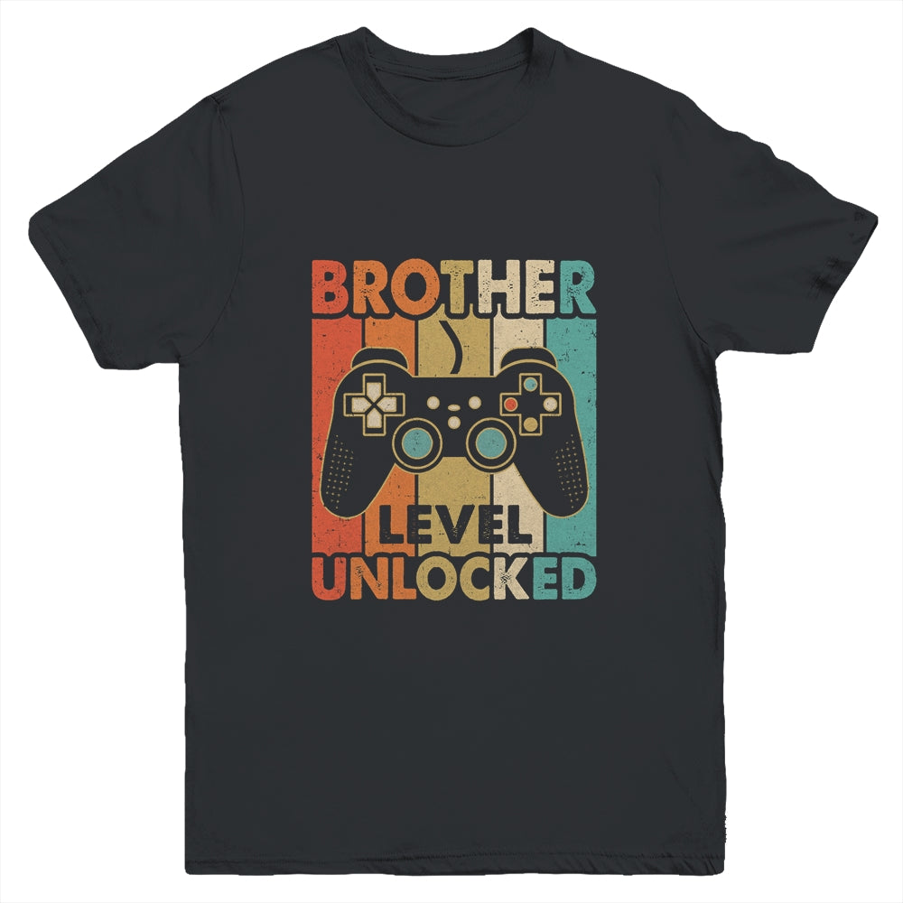 Pregnancy Announcement Brother Level Unlocked Soon To Be Brother Youth Shirt | teecentury