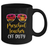 Preschool Teacher Off Duty Sunglasses Beach Sunset Mug Coffee Mug | Teecentury.com