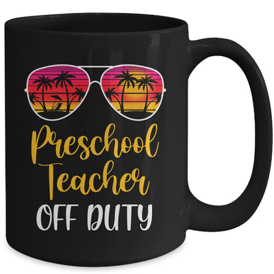 Preschool Teacher Off Duty Sunglasses Beach Sunset Mug Coffee Mug | Teecentury.com