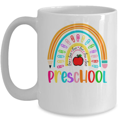 Preschool Teacher Rainbow First Day Of Back To School Mug | teecentury