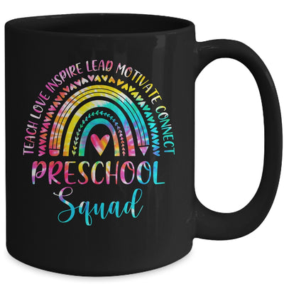 Preschool Teacher Squad Tie Dye Rainbow Back To School Mug Coffee Mug | Teecentury.com